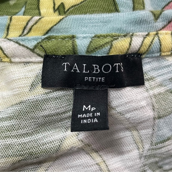 Talbots Cotton Self Tie Tropical Print Knee Length Dress Size MP - Picture 8 of 10
